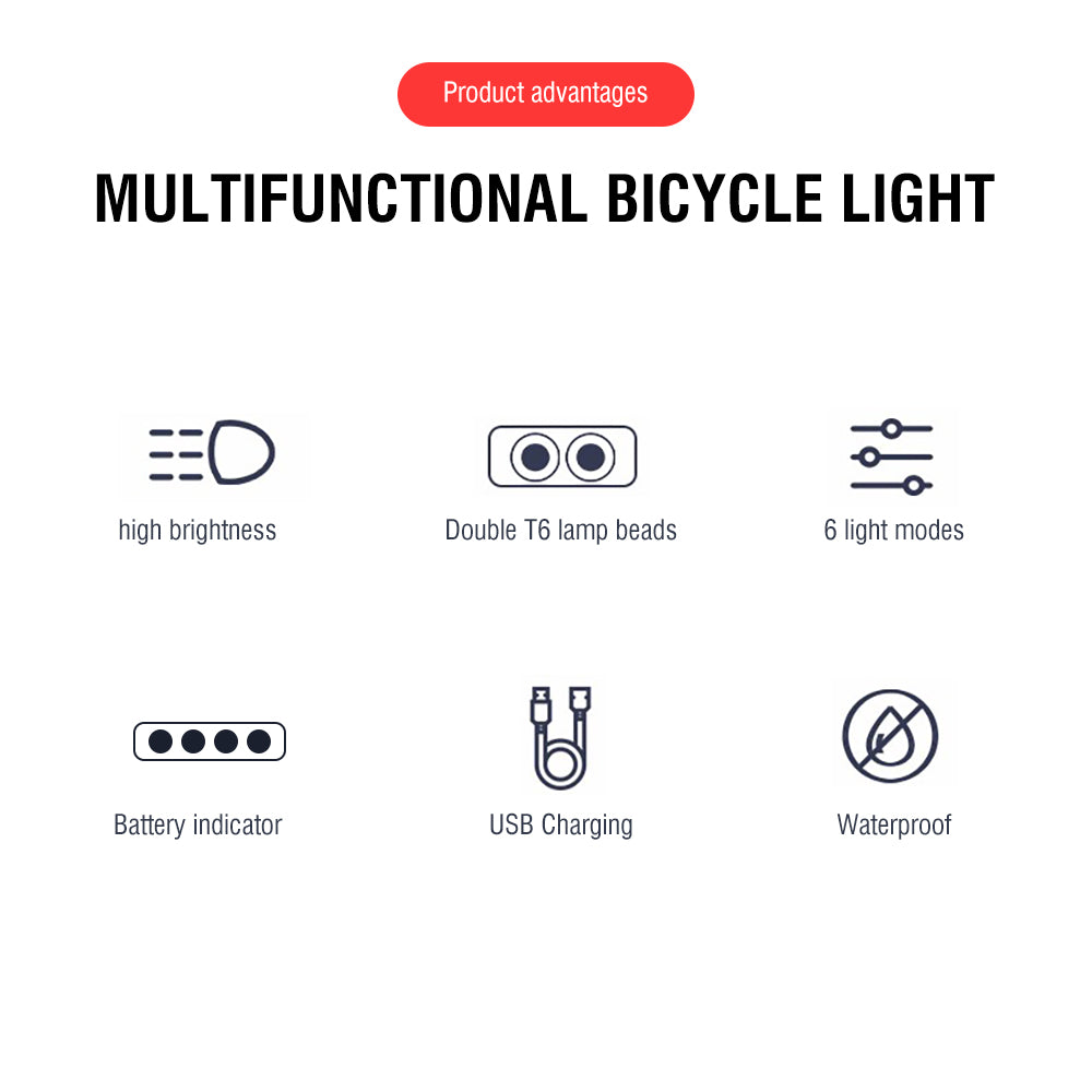 [vendor] Bicycle Headlight Bike Head Light Front Light Cycling