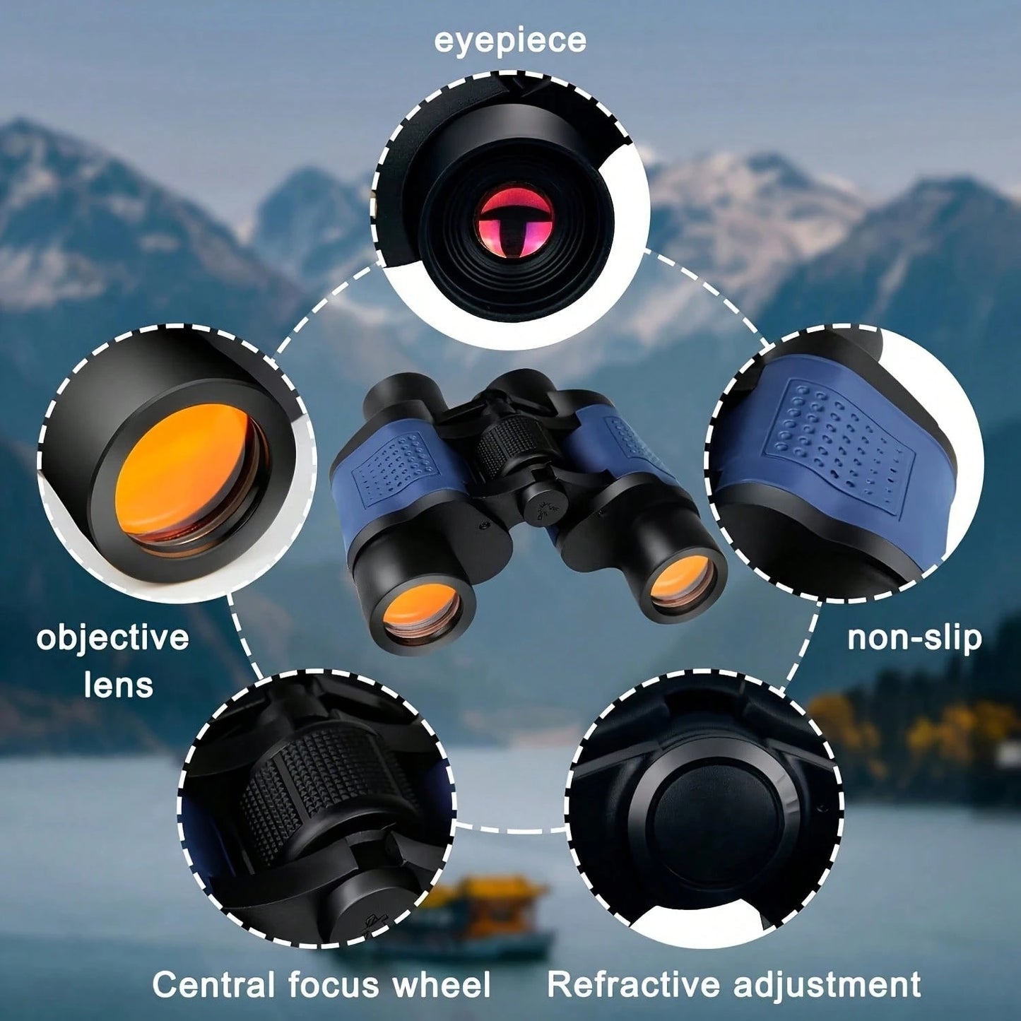 [vendor] 1PC Binoculars 60x60 Binoculars With Night Vision,