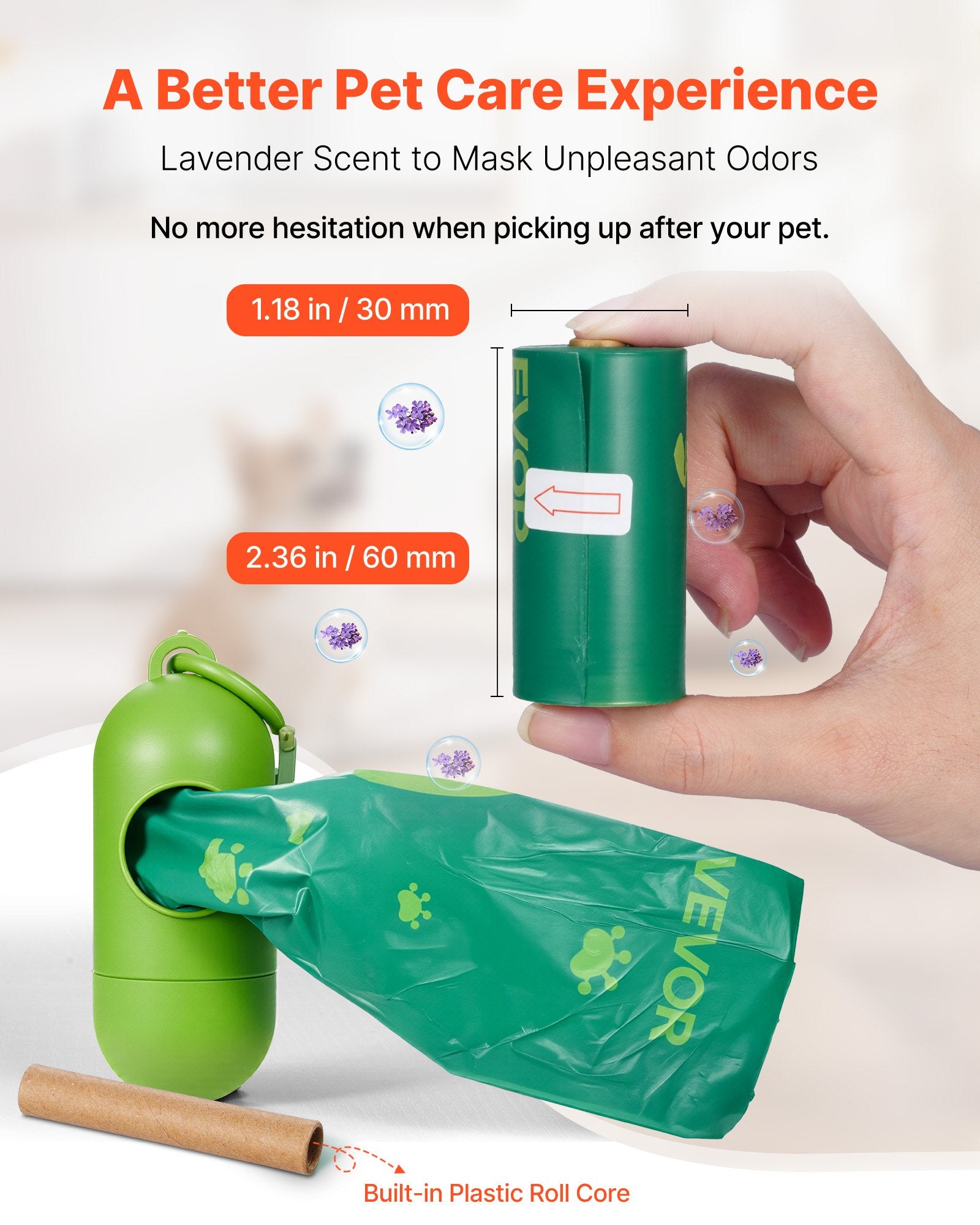 [vendor] Thick Dog Poop Waste Bags Refill Rolls 270PCS Lavender Scented