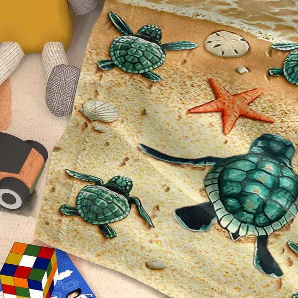 [vendor] Sea Turtle Flannal Throw Blanket For Teens Boys Men Many