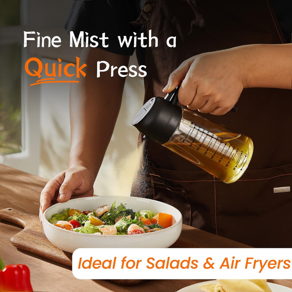 [vendor] 2-in-1 Glass Olive Oil Sprayer & Dispenser 16oz 470ml -