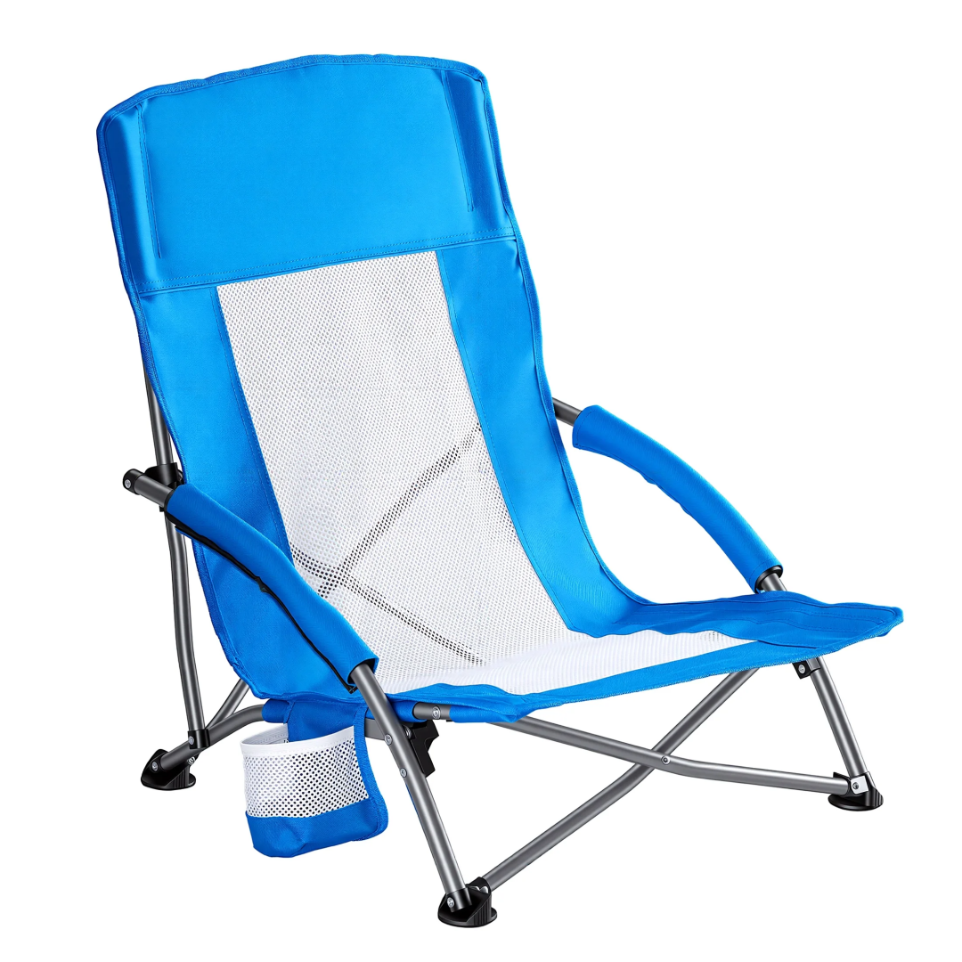 [vendor] Portable Folding Camping Chair, With Storage Pockets And