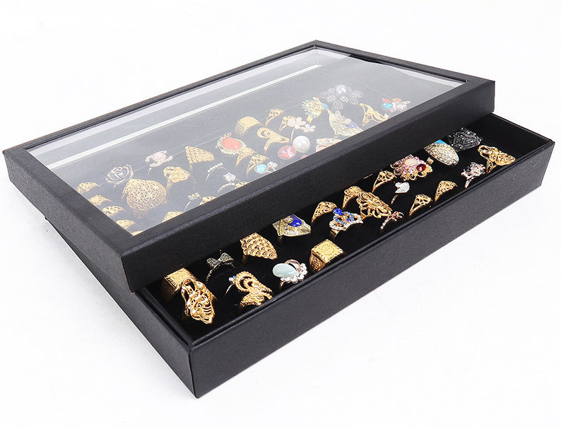 [vendor] Slots Jewelry Ring Display Organizer Tray Holder