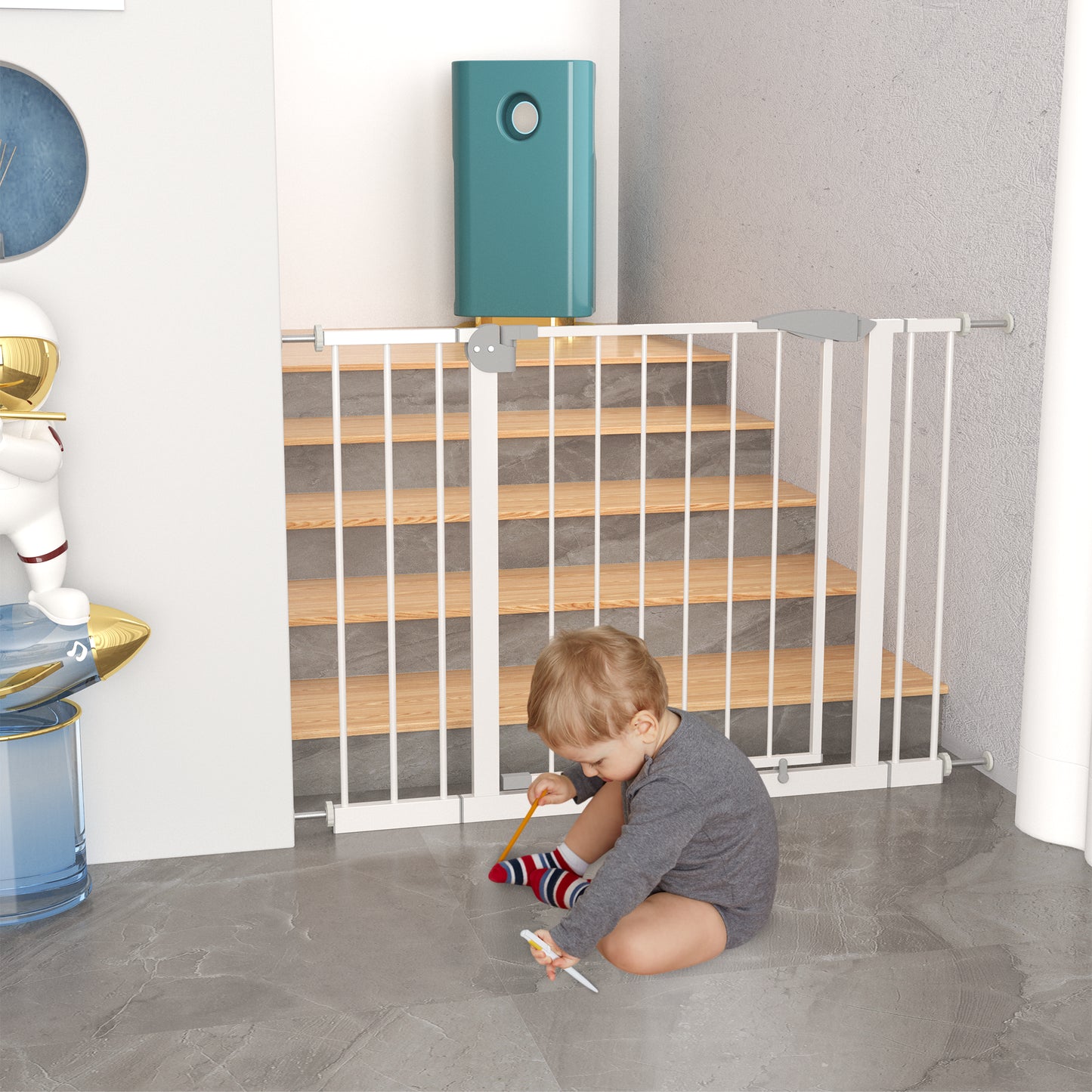 [vendor] 29.5-45.3 Wide Baby Gate For Stairs, Dog Gate Indoor For Doorways,