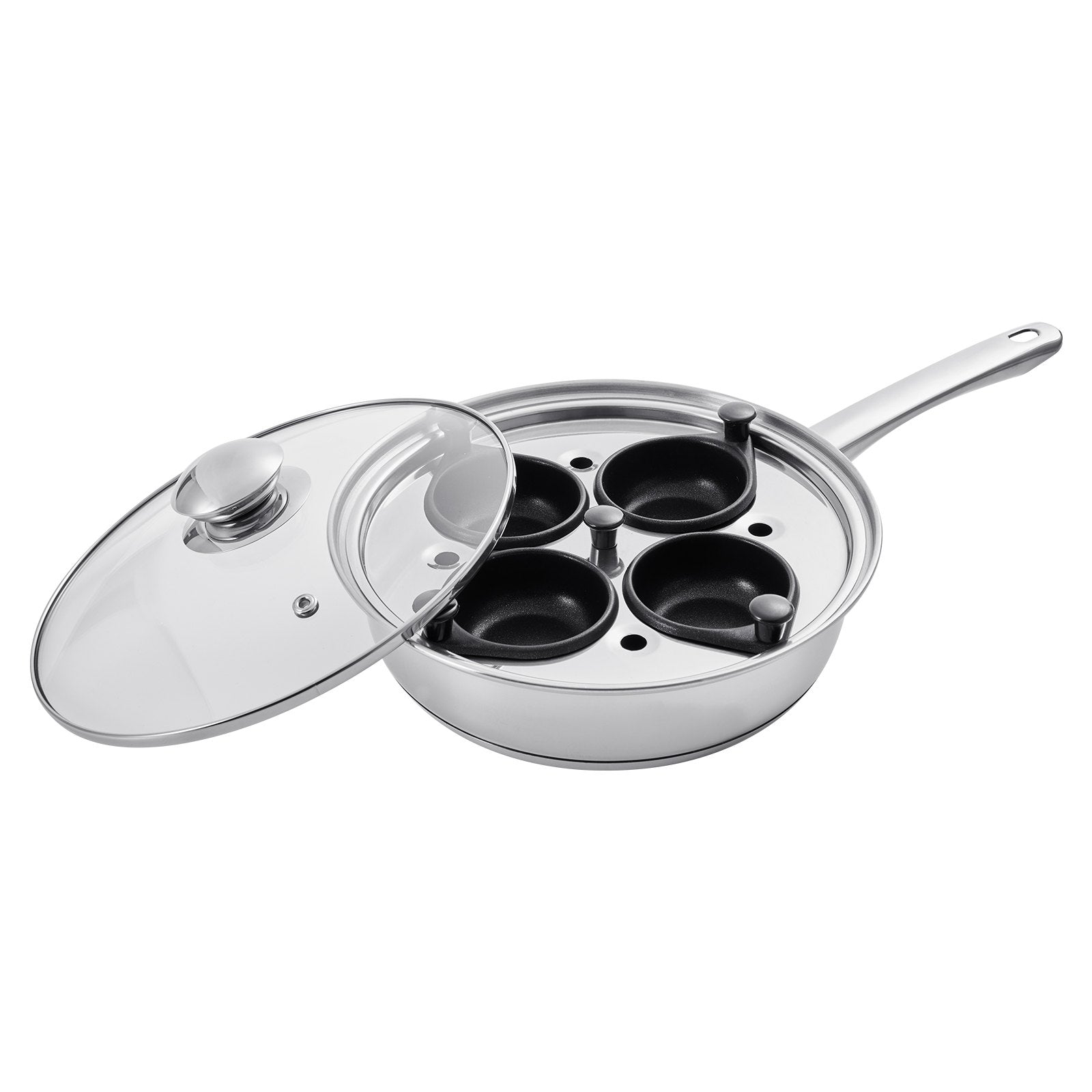 [vendor] Egg Poacher Pan, 4-Cup Poached Egg Maker, Stainless
