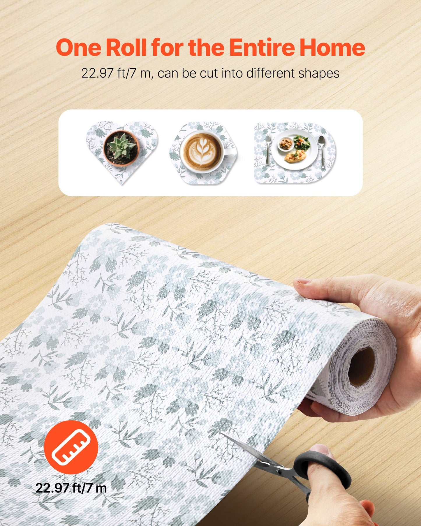 [vendor] Classic Floral Drawer And Shelf Liner For Kitchen