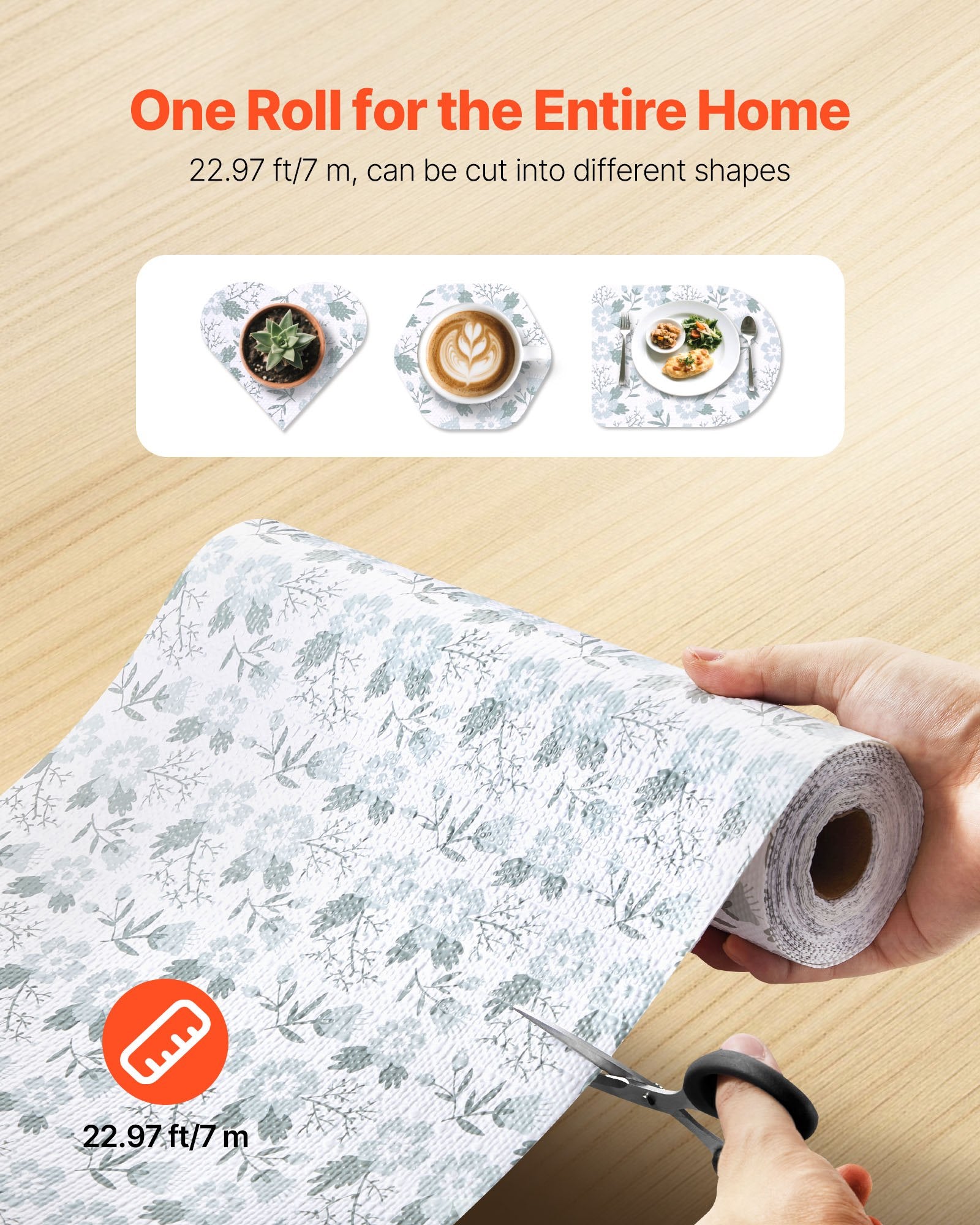 [vendor] Classic Floral Drawer And Shelf Liner For Kitchen