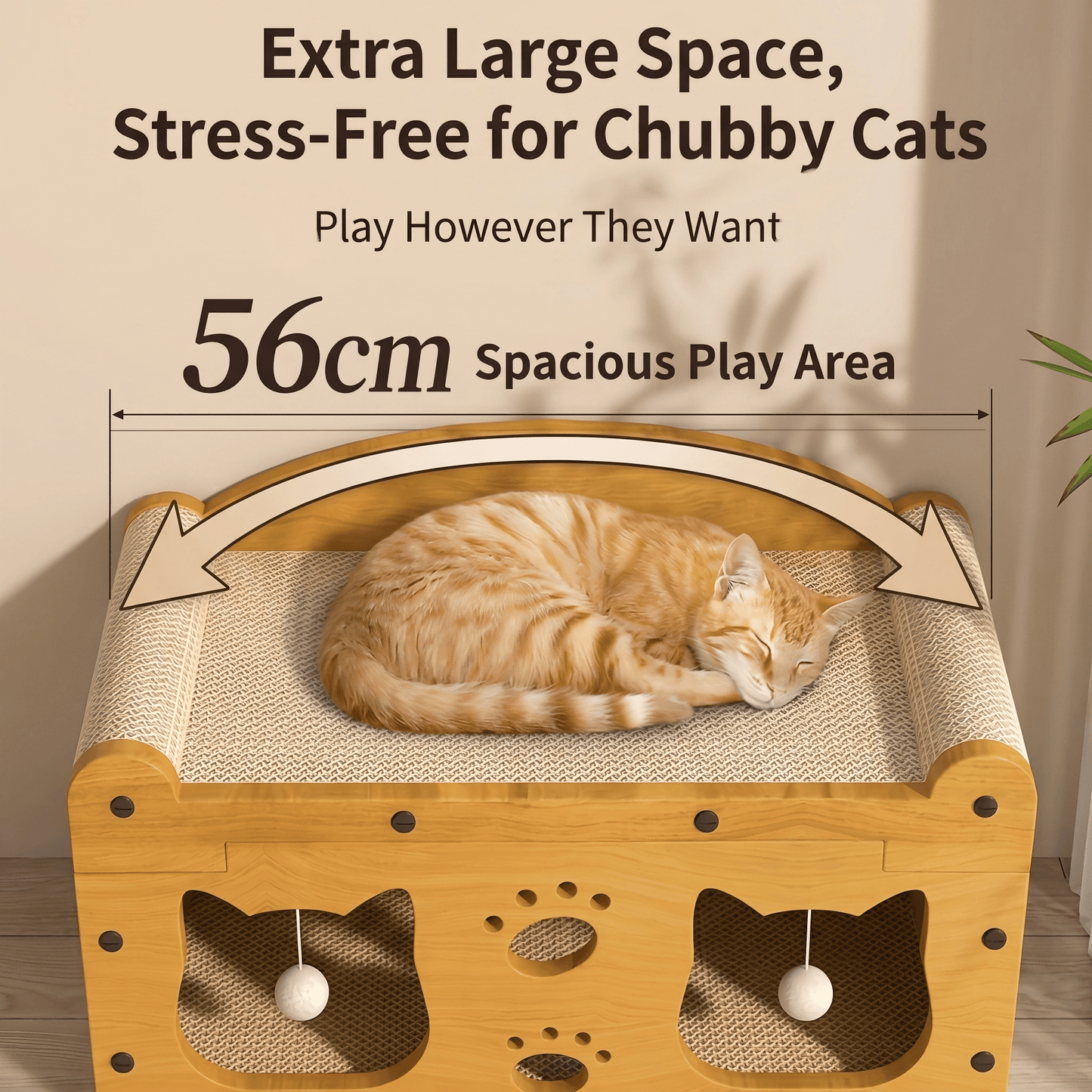 [vendor] Multi-Style Double-Layer Cat Scratcher House, 2-Tier Large Cat