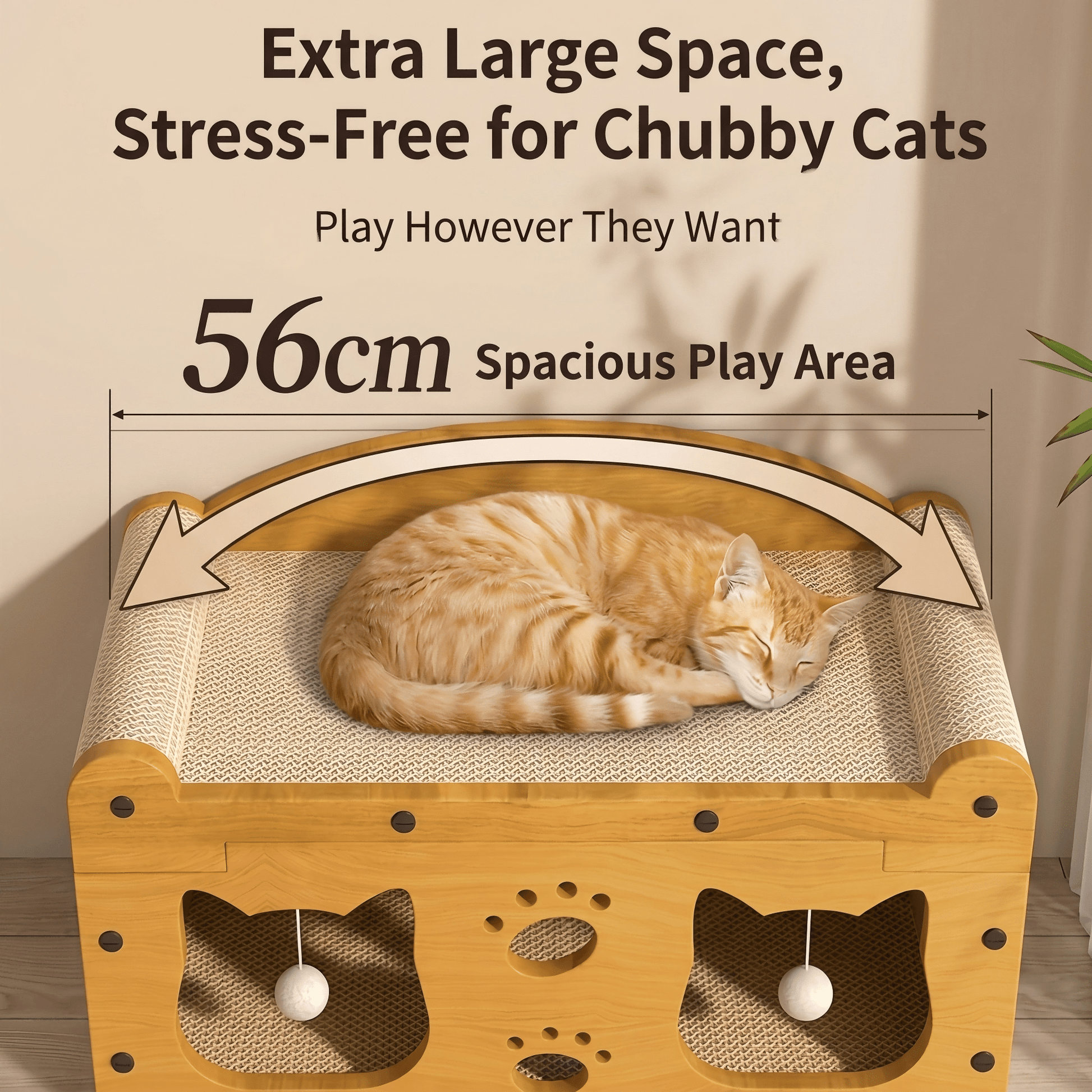 [vendor] Multi-Style Double-Layer Cat Scratcher House, 2-Tier Large Cat