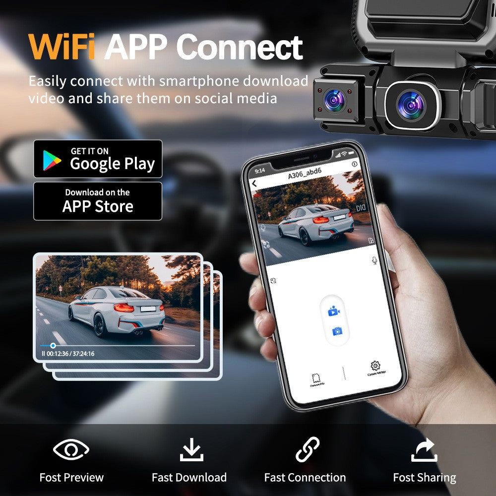[vendor] 5G WiFi Dash Cam 4 Channel 360 Front Rear Inside