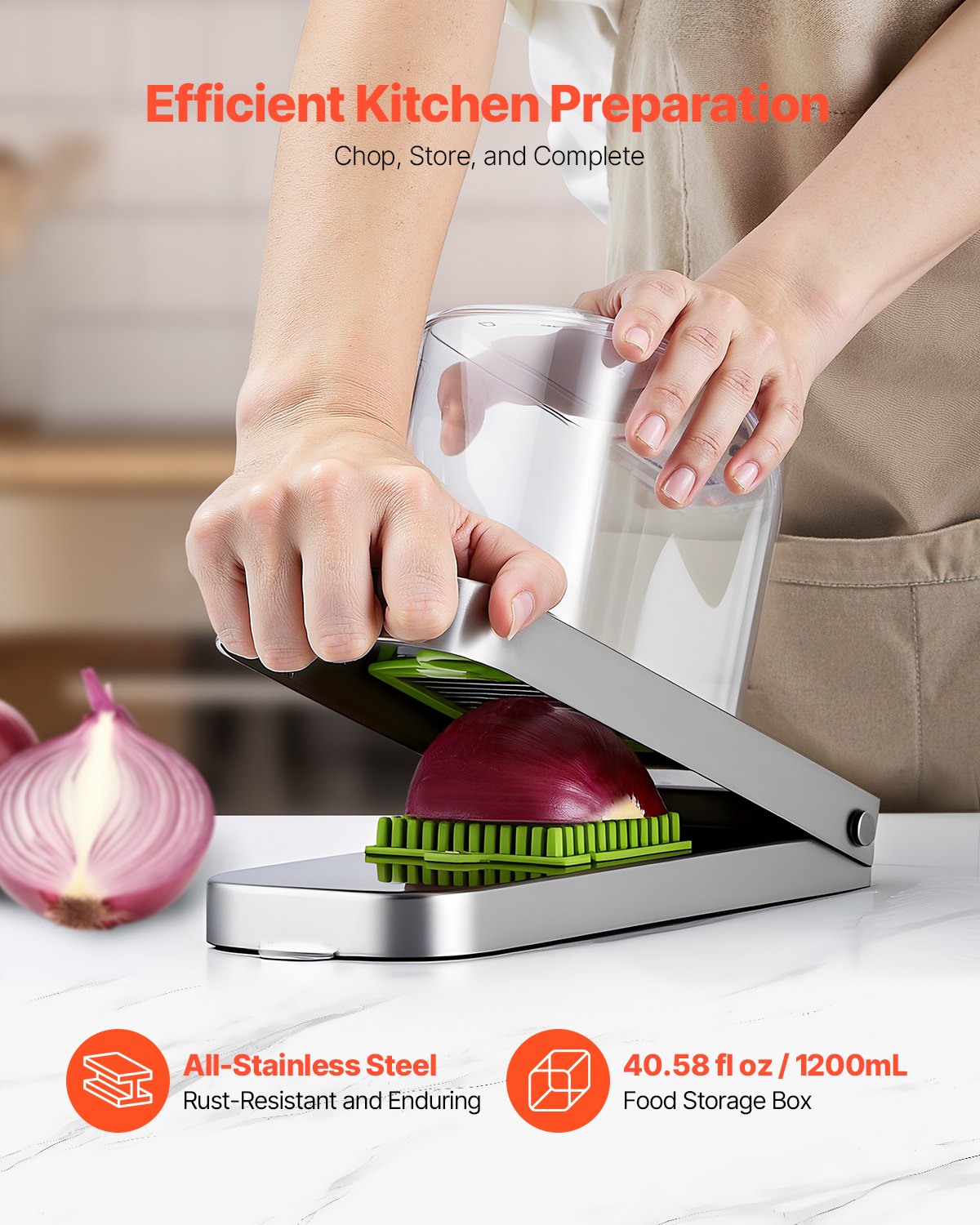 [vendor] Vegetable Chopper Food Veggie Cutter 3 Stainless Onion