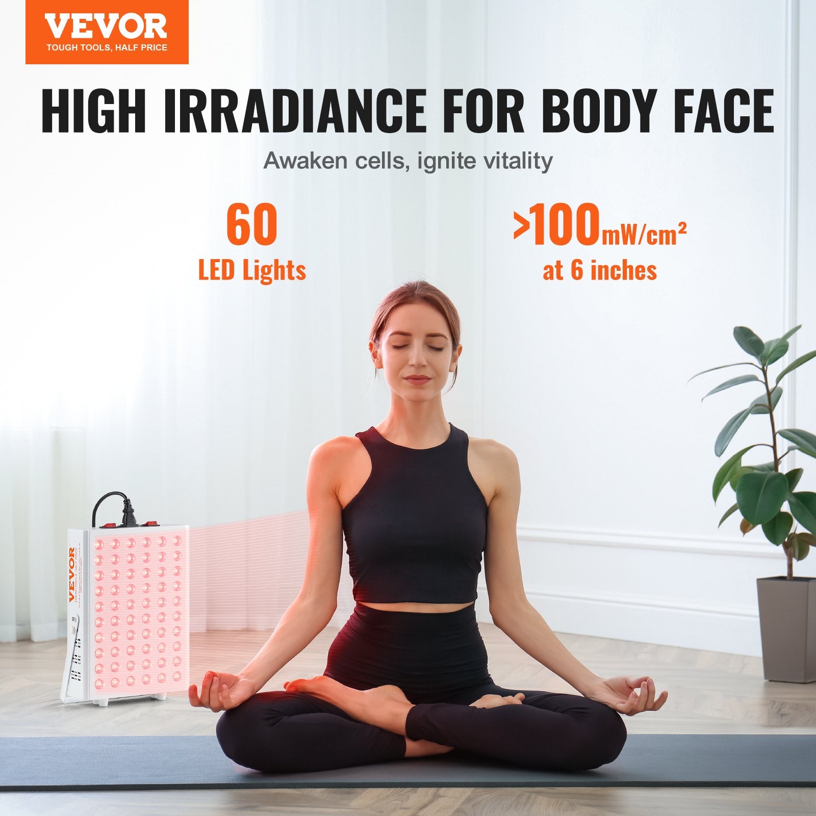 [vendor] Red Light Therapy For Body Face, 60 Dual-Chip LEDs, Red