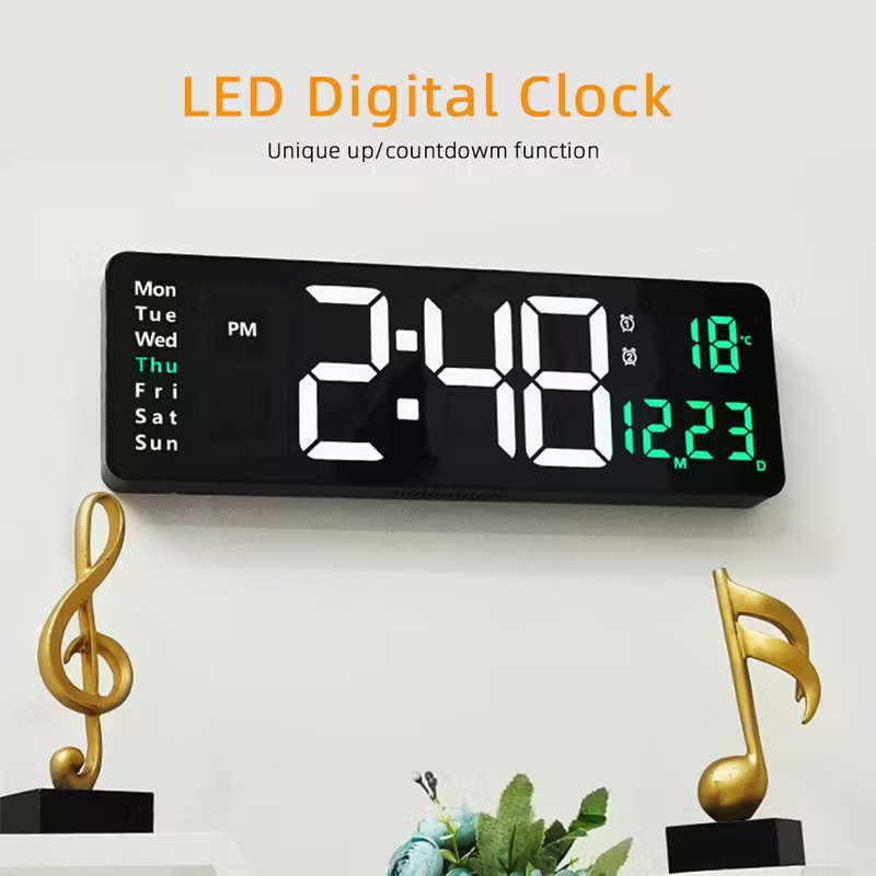 [vendor] 16 Extra-Large Digital LED Wall Clock With Alarm,