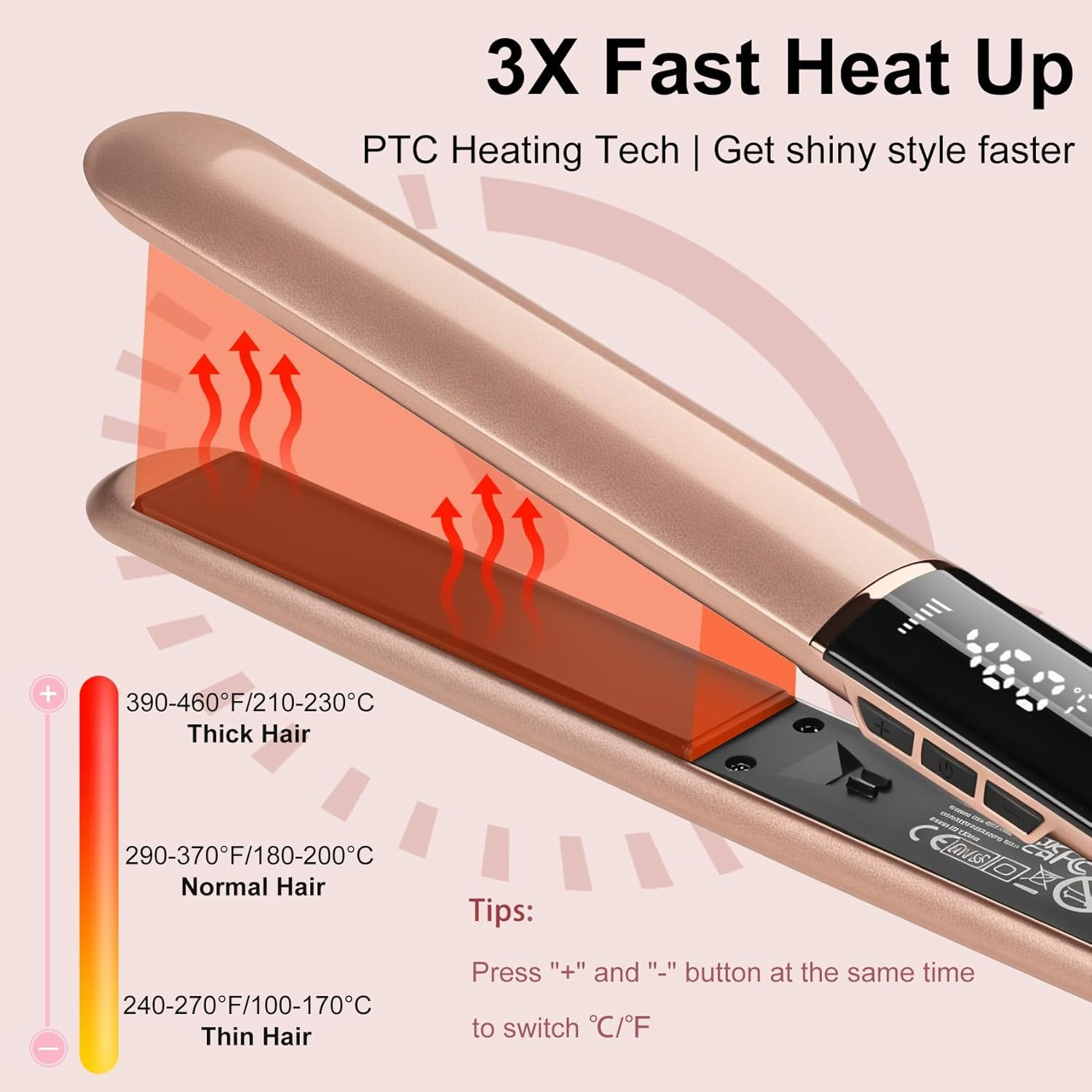 [vendor] Hair Straightener Curler 2 In 1 For Women 10s Fast Heat