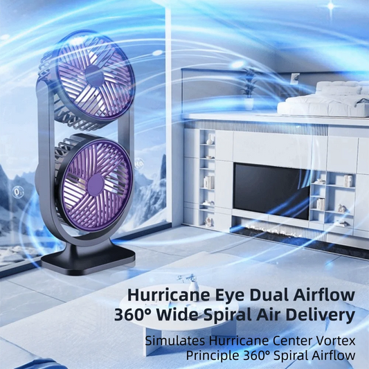 [vendor] 5 Gear Dual-Head Desktop Fan USB Rechargeable Low Noise