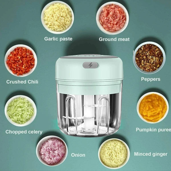 [vendor] Electric 300ML Garlic Press Chopper Chili Onion Fruits