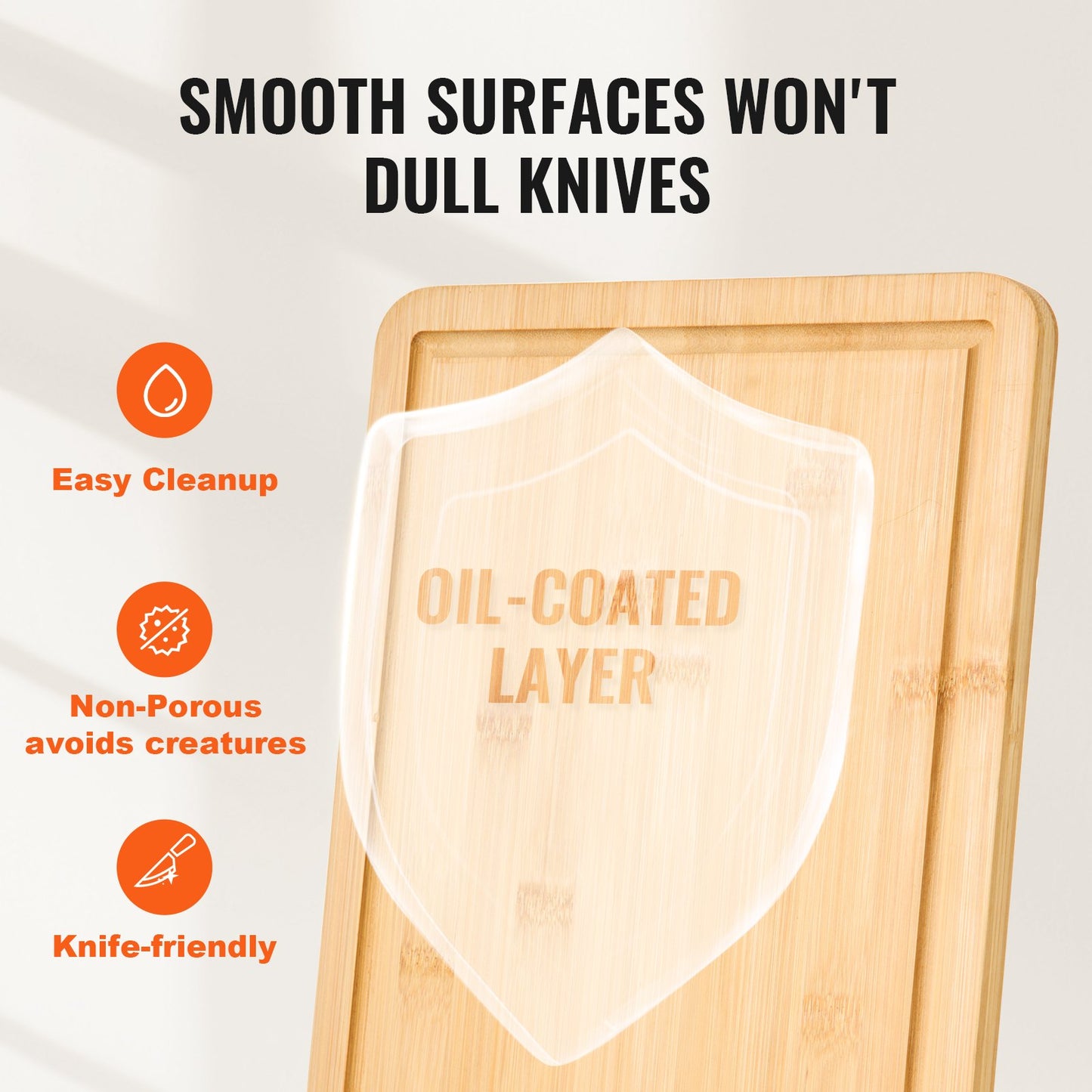 [vendor] Bamboo Cutting Board Premium Versatile Cut Board With
