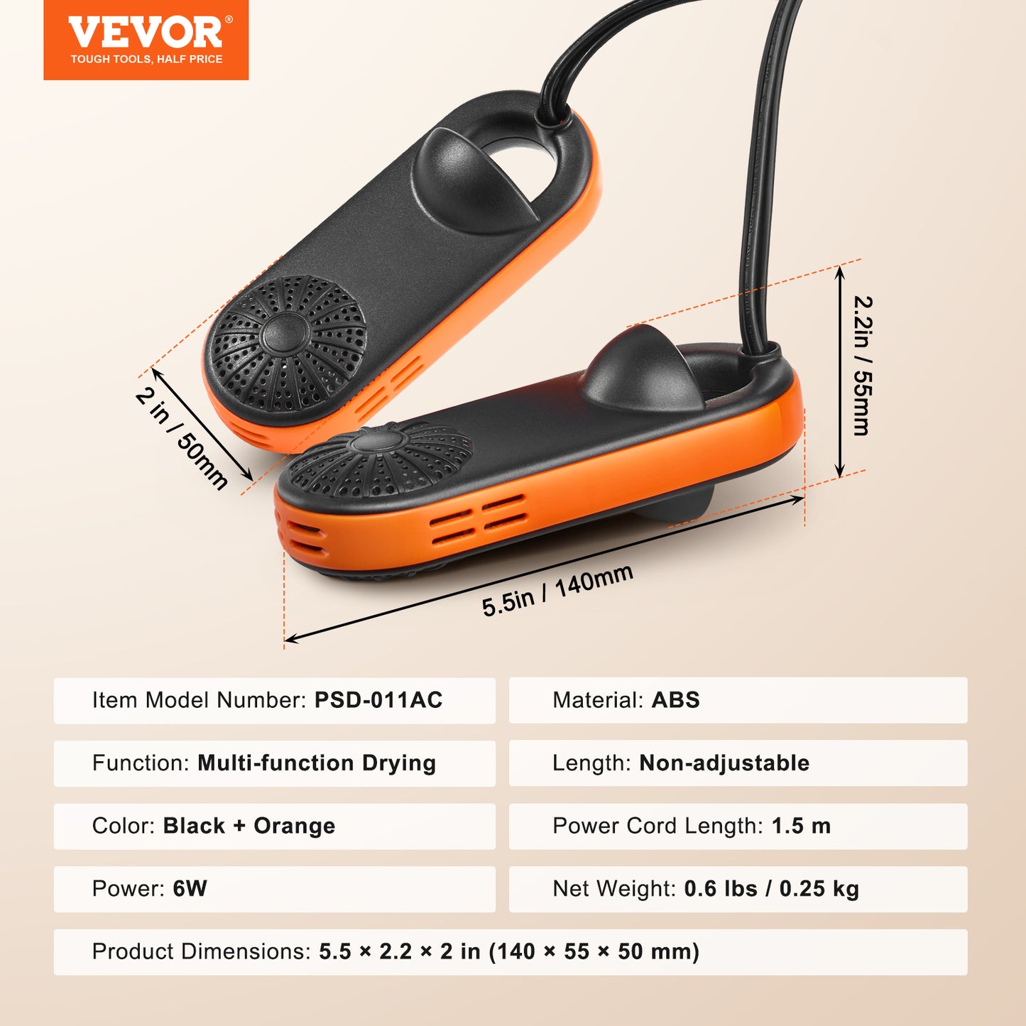 [vendor] VEVOR Boot Dryer Shoe Dryer, Portable Footwear Dryers