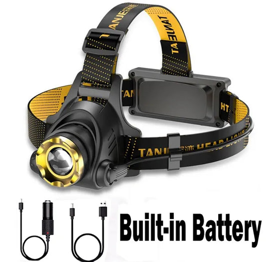 [vendor] 12000000lm LED Headlamp USB Rechargeable Headlight Head