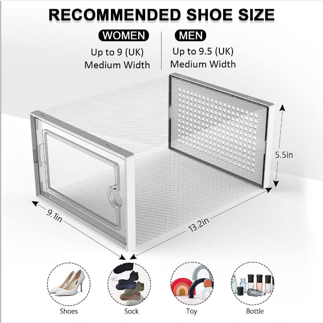 [vendor] 12Pcs Transparent Clear Shoe Storage Box Rack Plastic