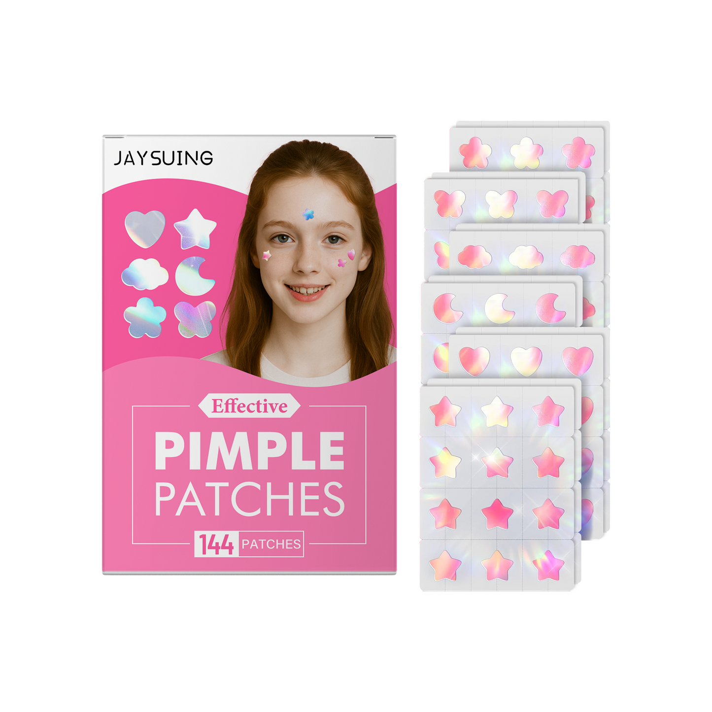 [vendor] Cute Shaped Pimple Patches, 144 Count Hydrocolloid Acne