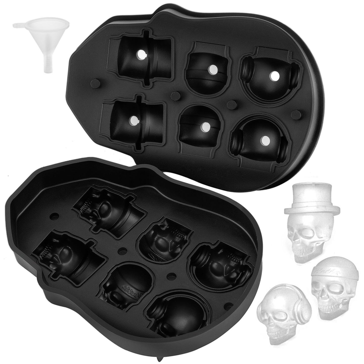 [vendor] Skull Ice Cube Tray, 6-Grid Skull Ice Ball Maker,