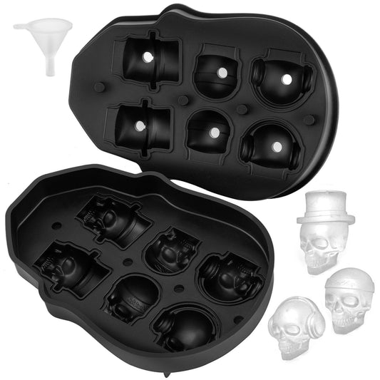 [vendor] Skull Ice Cube Tray, 6-Grid Skull Ice Ball Maker,