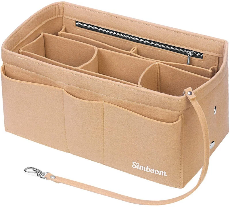 [vendor] Ladies Felt Travel Makeup Bag Insert Liner Purse Pouch