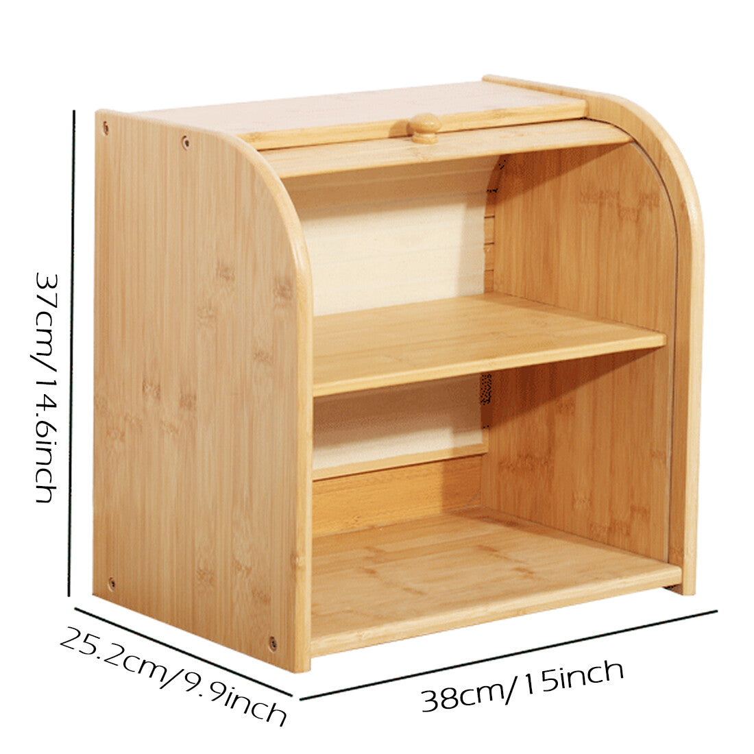 [vendor] Bread Bin 2 Tiers Double Layer Box Slide Roll Top Food