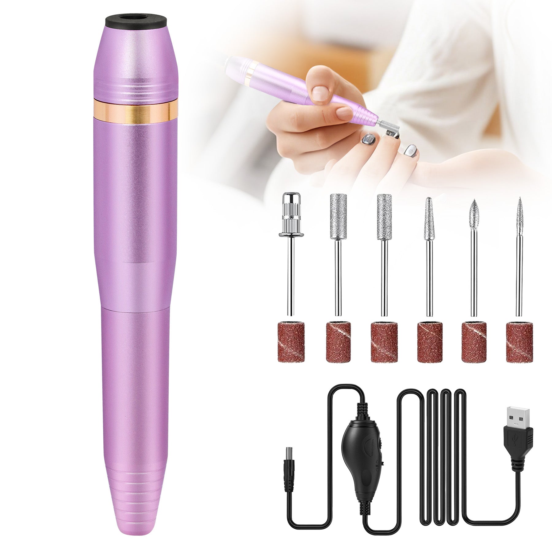[vendor] Portable Electric Nail Drill, Professional Nail File Kit