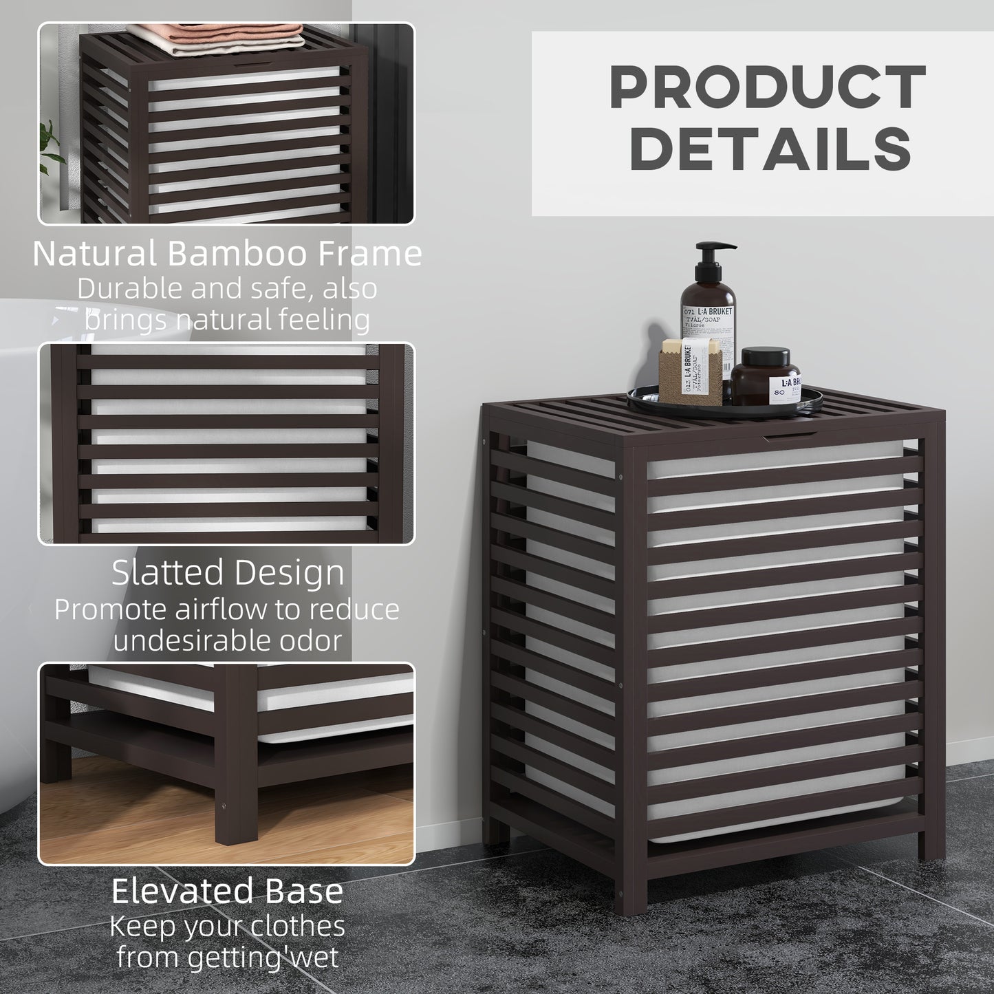 [vendor] 55 L Laundry Basket with Lid