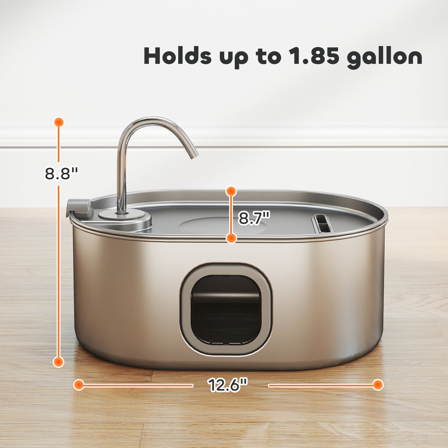 [vendor] 246 oz./7L Stainless Steel Cat Water Fountain with Filters,