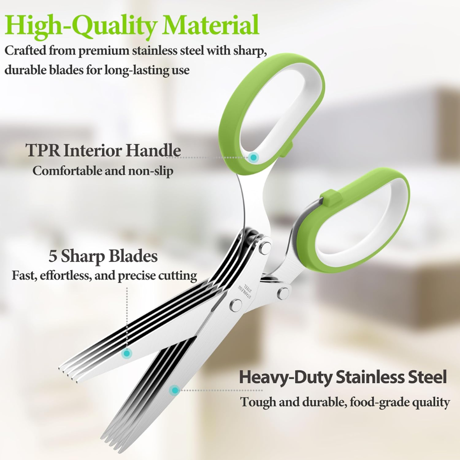 [vendor] 2026 Upgraded Stainless Steel Herb Scissors Multi-Blade