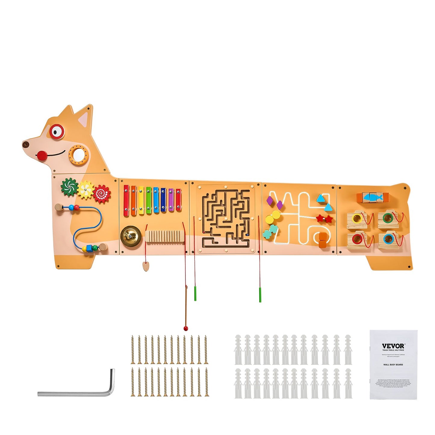 [vendor] Puppy Activity Wall Busy Board Panels 12 Activities Sensory Wall Panel