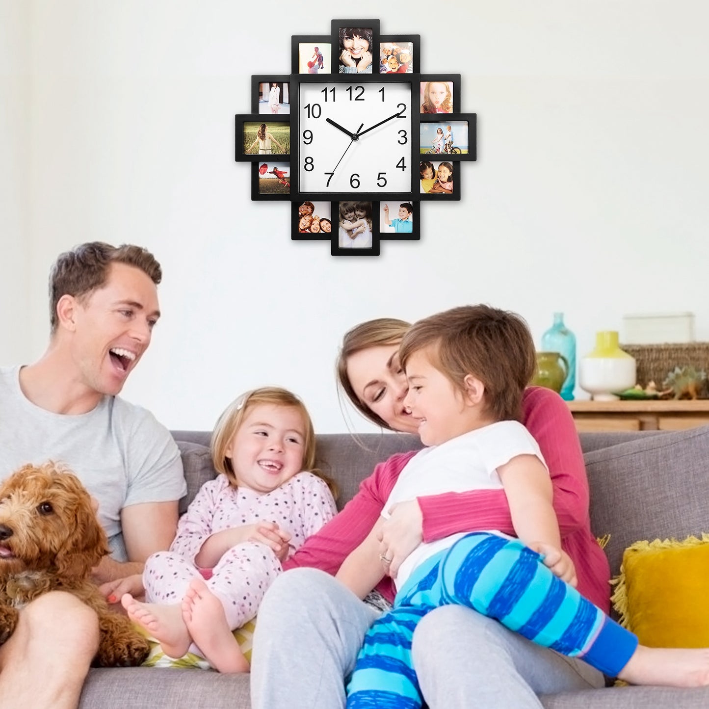 [vendor] 1Pc Photo Frame Clock Picture Collage 12-Picture Display