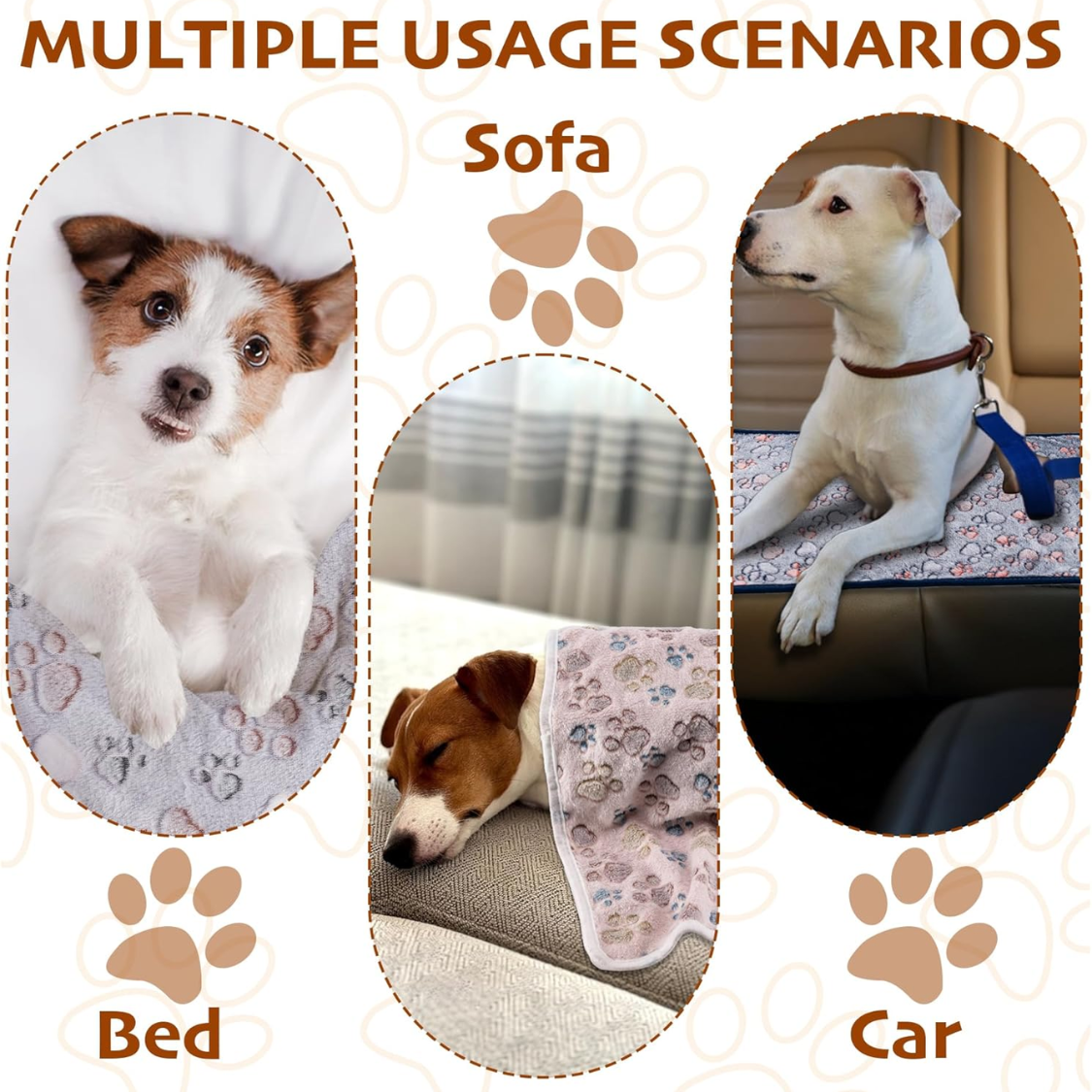 [vendor] 1 Pack 3 Blankets Fluffy Premium Fleece Soft Pet Blanket Flannel