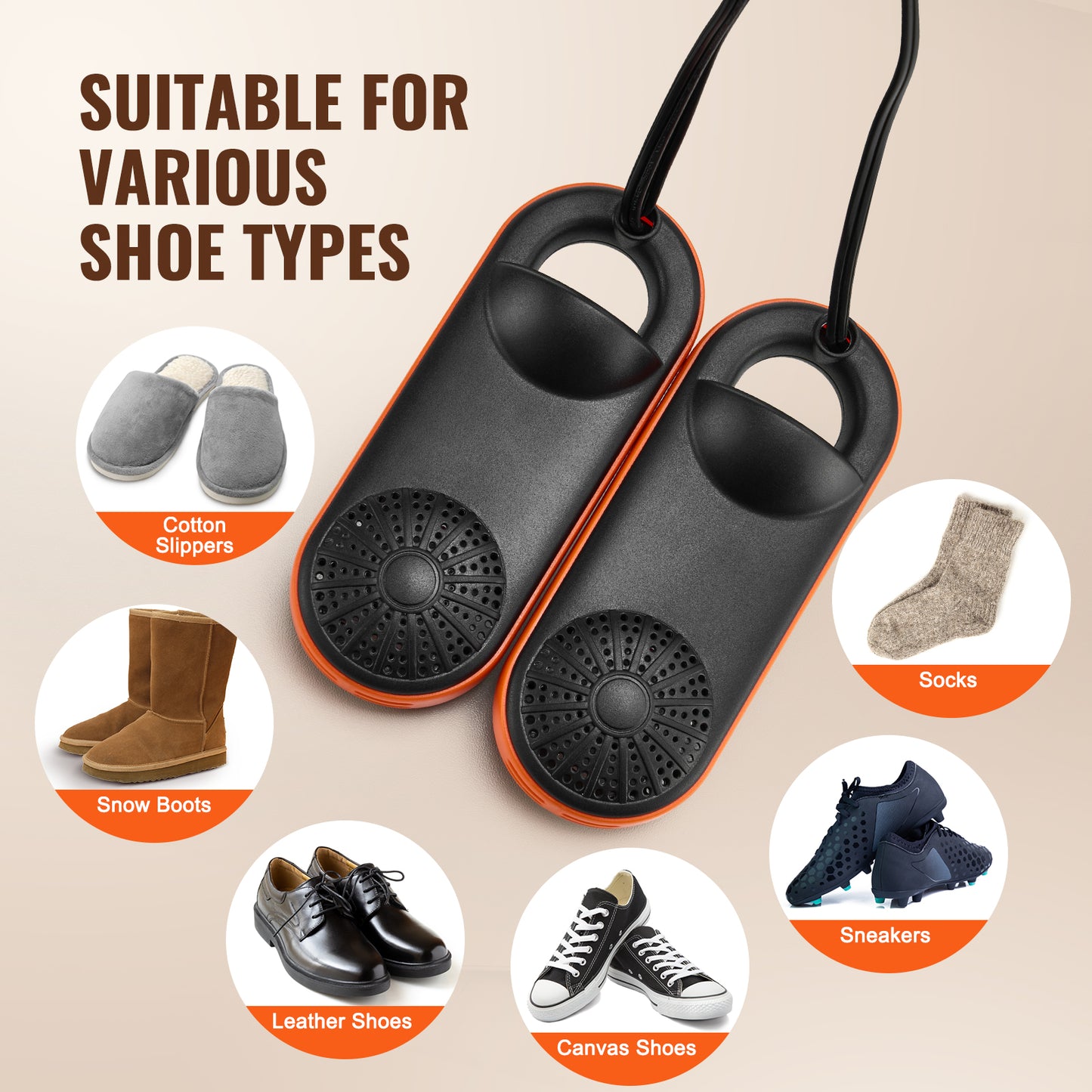 [vendor] VEVOR Boot Dryer Shoe Dryer, Portable Footwear Dryers
