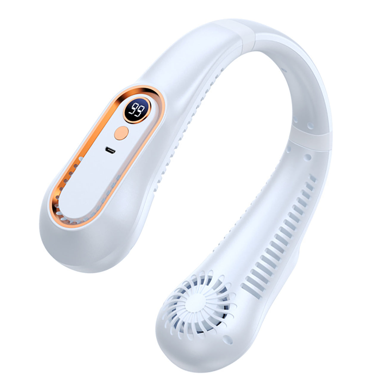 [vendor] 1200mAh Portable Neck Fan USB Rechargeable Turbo Quiet