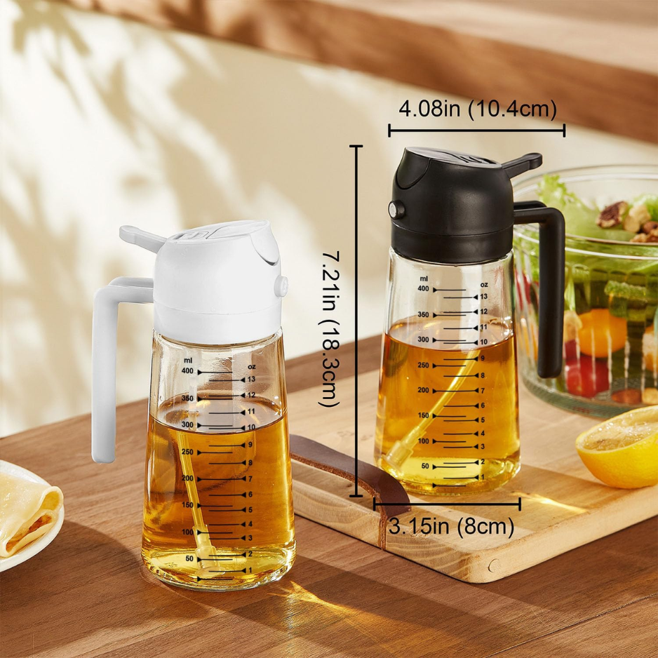 [vendor] 2-in-1 Glass Olive Oil Sprayer & Dispenser 16oz 470ml -
