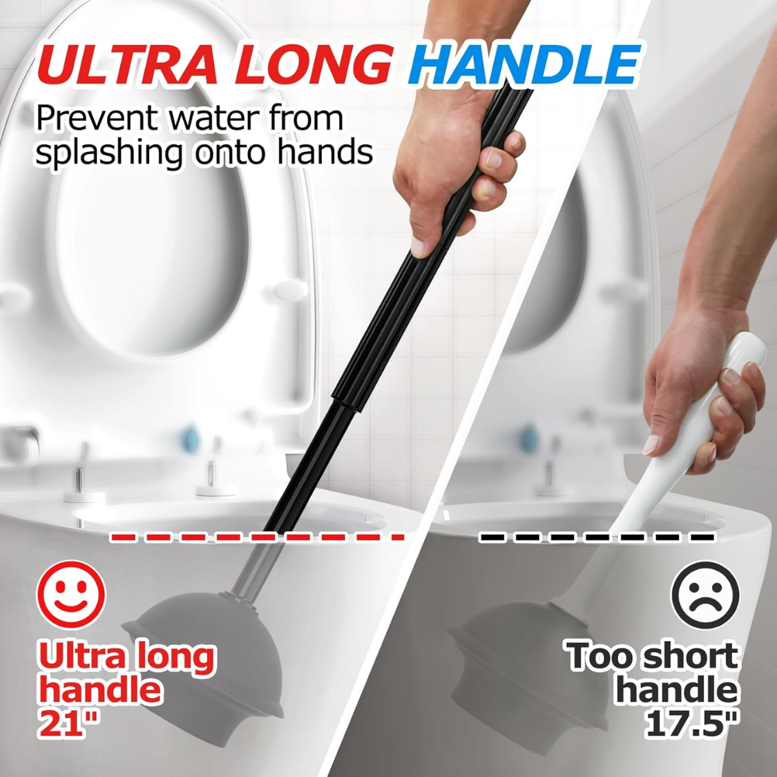 [vendor] Toilet Plunger And Brush Set Extended Handle Plunger