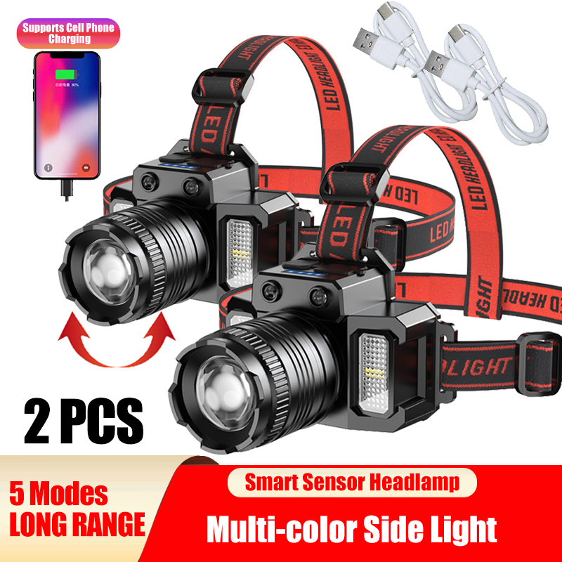 [vendor] LED Telescopic Headlamp Head Torch USB Rechargeable