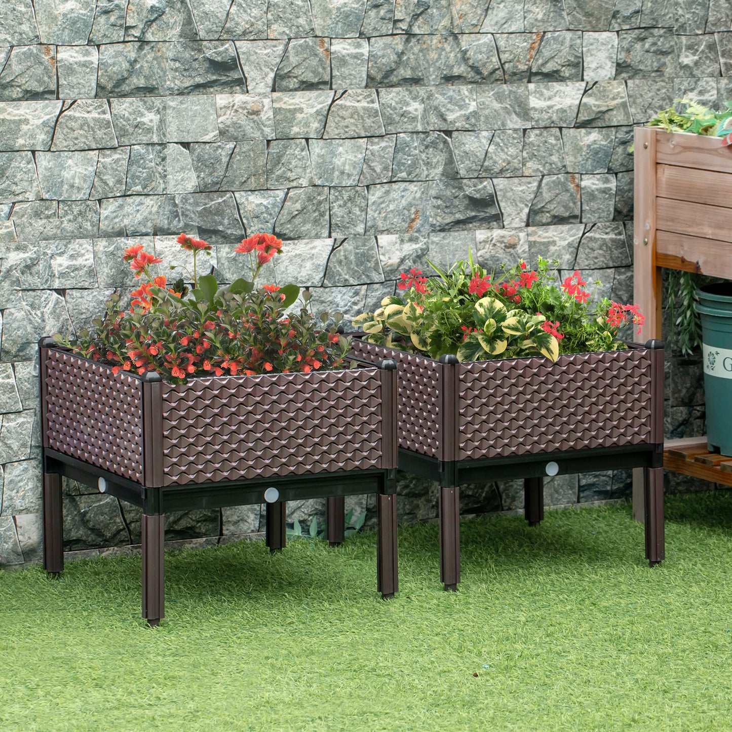 [vendor] Set Of 2 Indoor/Outdoor Planter Boxes | Garden Raised
