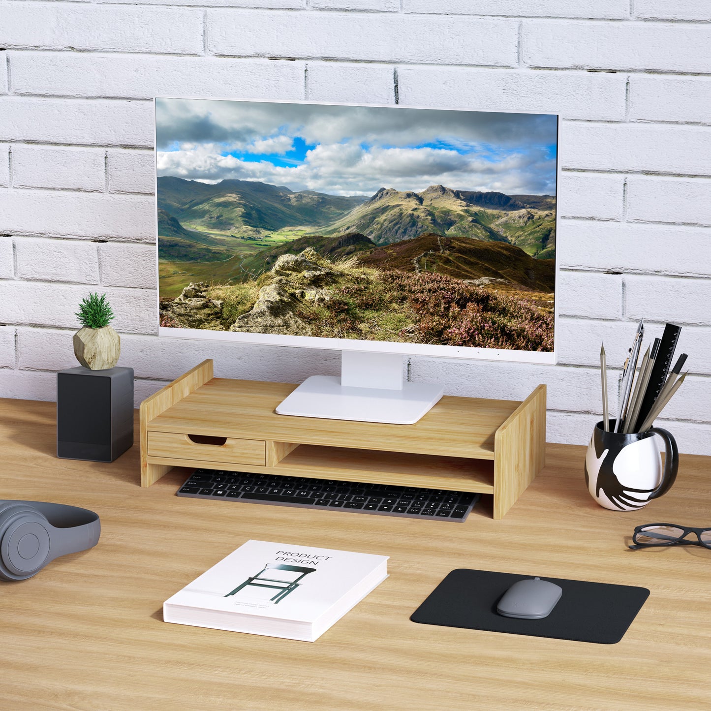 [vendor] Monitor Riser Laptop PC Plinth Stand TV Computer Desktop