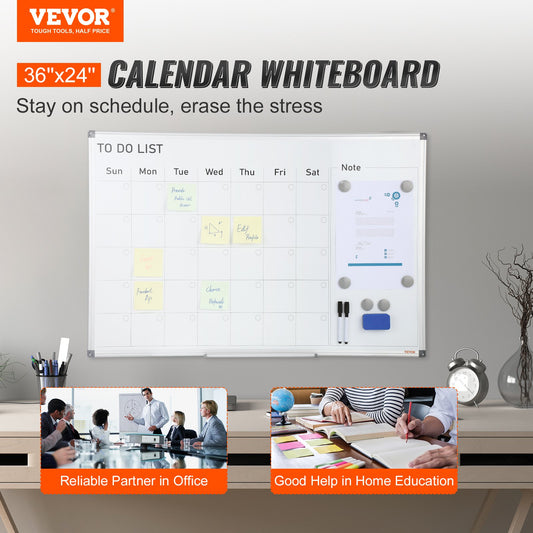 [vendor] Calendar Whiteboard, 36 X 24 Inches Magnetic Dry Erase
