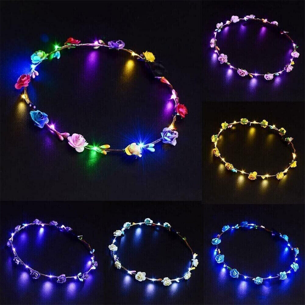 [vendor] 10-20 X LED Light Up Flower Floral Hairband Headband