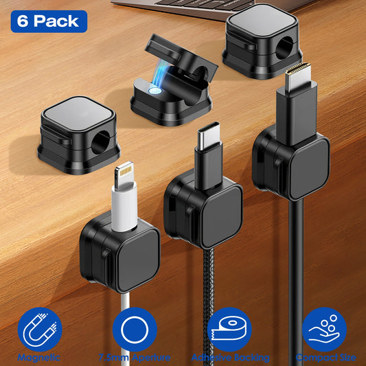 [vendor] 6 Pack Magnetic Cable Clips Magnetic Cord Organizer