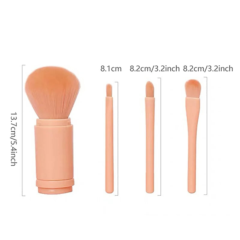 [vendor] 4in1 Portable Makeup Brush Set Beauty Brush