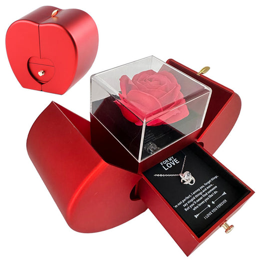 [vendor] Fashion Jewelry Box Red Apple Christmas Gift Necklace