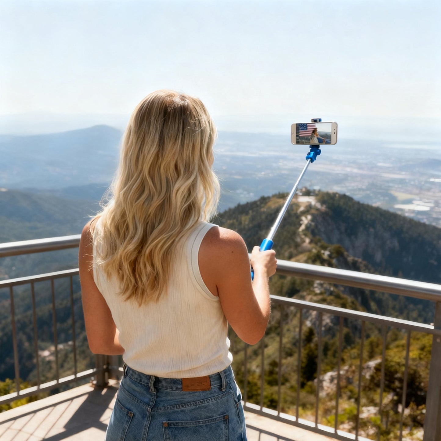 [vendor] Lipstick Selfie Stick-Blue 4302