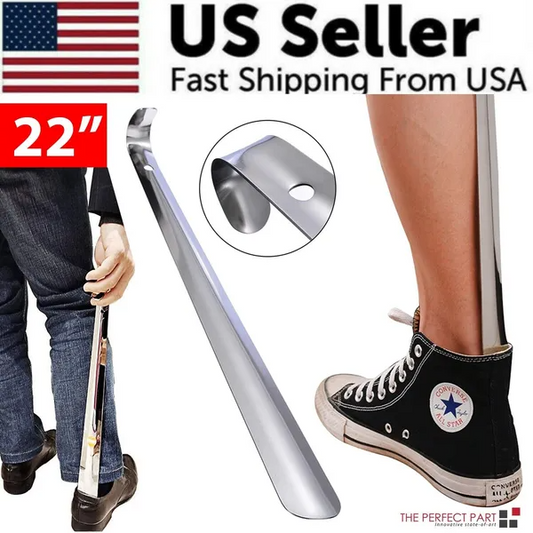 [vendor] 22in Extra Long Handle Shoe Horn Stainless Steel Metal